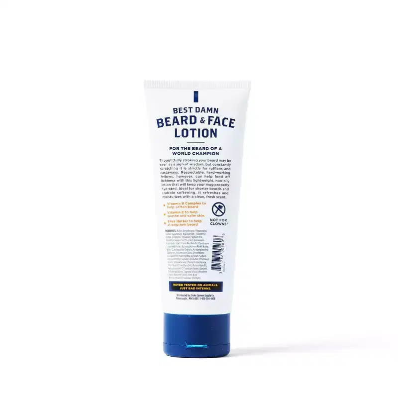 Duke Cannon Supply Co. Best Beard & Face Lotion - 3 fl oz: Moisturizing, Contains Vitamin E, Paraben-Free, Citrus Scent