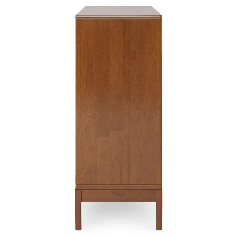 48-Inch Wide Mid-Century Modern Storage Cabinet with Sliding Doors and Drawers