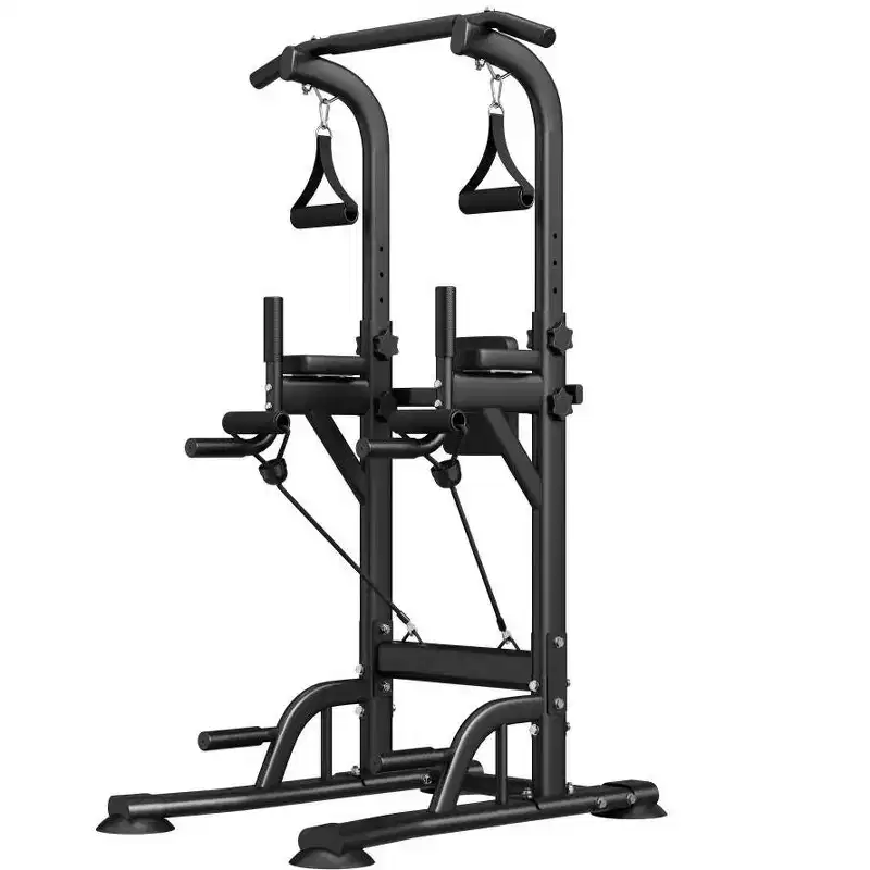 450 LBS Multifunctional Strength Training Fitness Workout Station, Power Tower with Backrest, Adjustable Height Pull Up Bar Stand