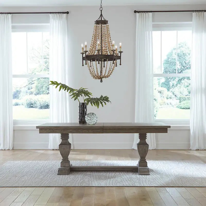 Westfield Havana Brown 7 Piece Trestle Table Set