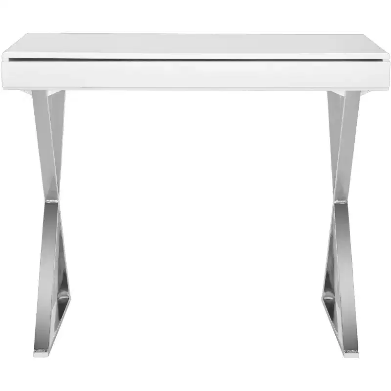 Gordon Desk - FOX2217 - White/Chrome - Safavieh Couture