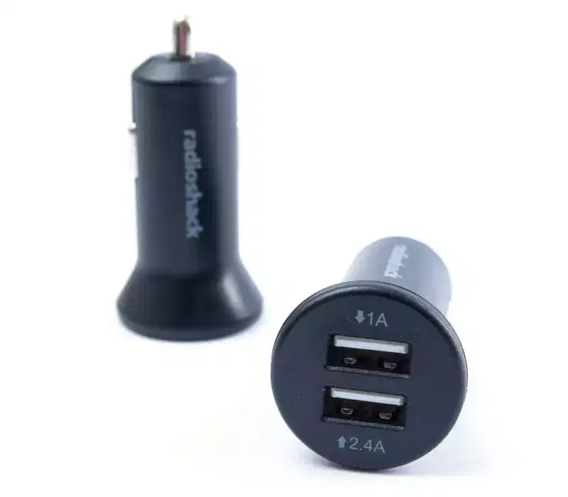 RadioShack Two-Pack USB Car Charger 3.4A, Dual USB Ports For Fast Charging Smartphones, Tablets, and Devices, Compact Design for Cars and Road Trips