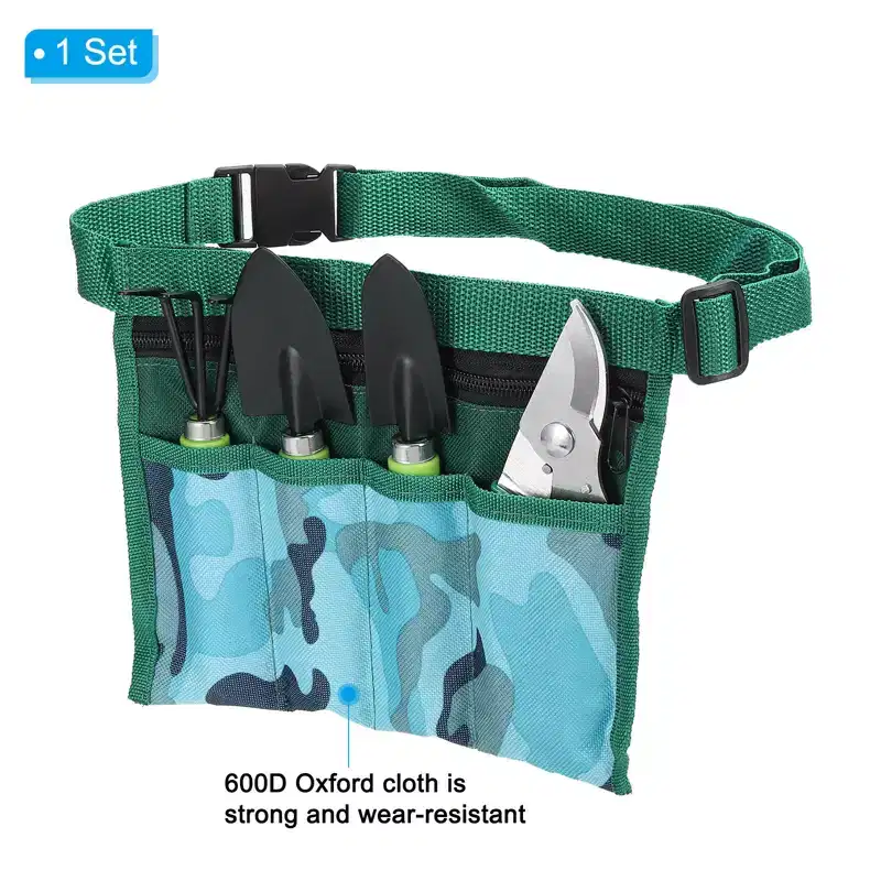 Unique Bargains Durable Garden Yard Lawn Tool Set with Pouch Green 1 Set