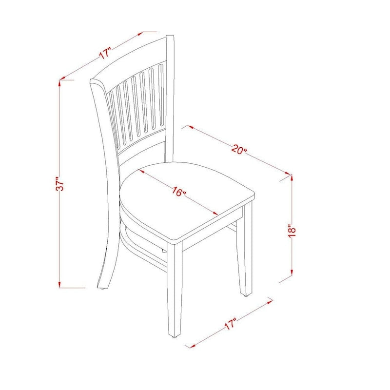 East West Furniture 3 Piece Dining Table Set Contains a Round Dining Room Table and 2 Kitchen Chairs, Oak (Seat Options)