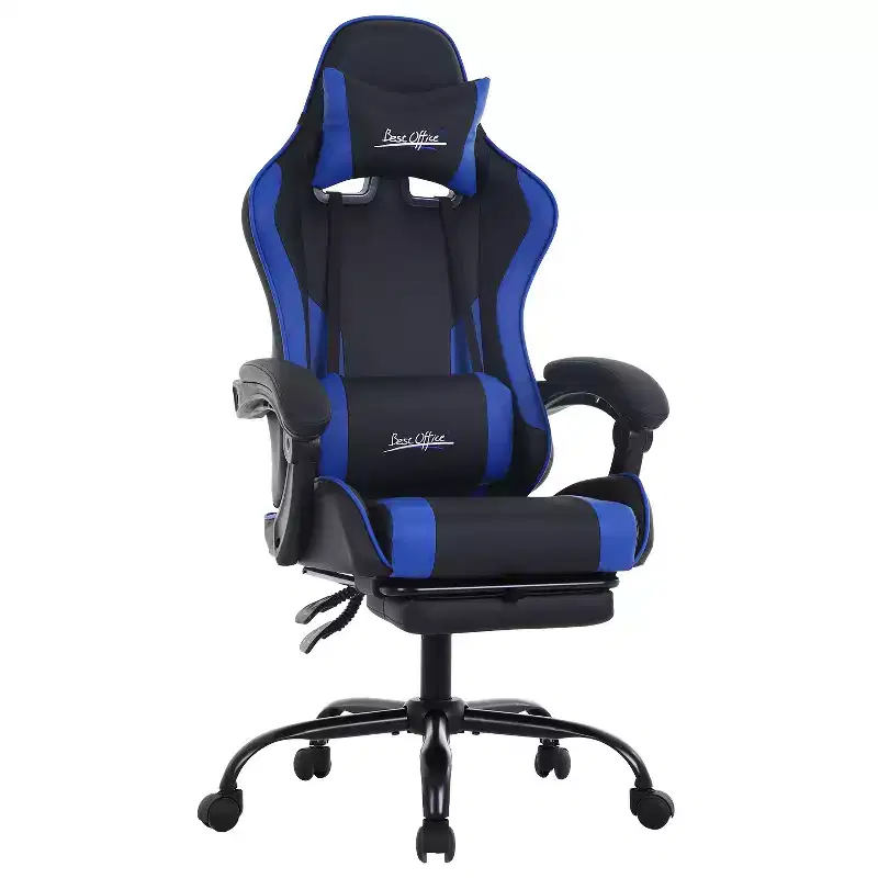 BestMassage Gaming Chair Office Computer Desk Chair Computer Chair with Footrest & Lumbar Support