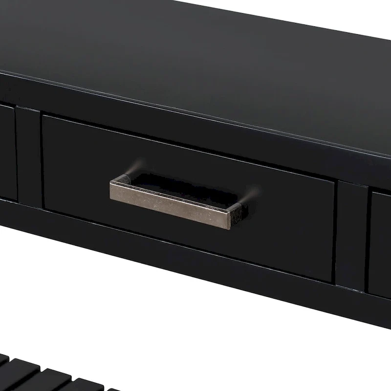 62.2 Modern Console Table with 4 Drawers and 2 Shelves
