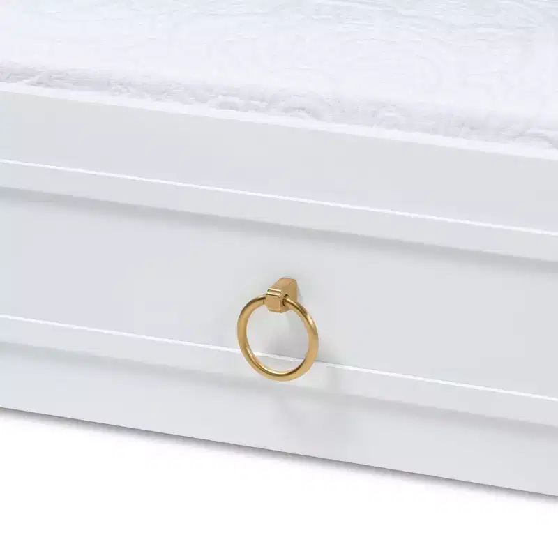 Twin White Finished Wood Trundle