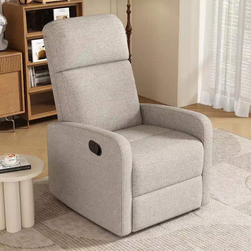 Contemporary Upholstered Recliner Chair with Adjustable Backrest