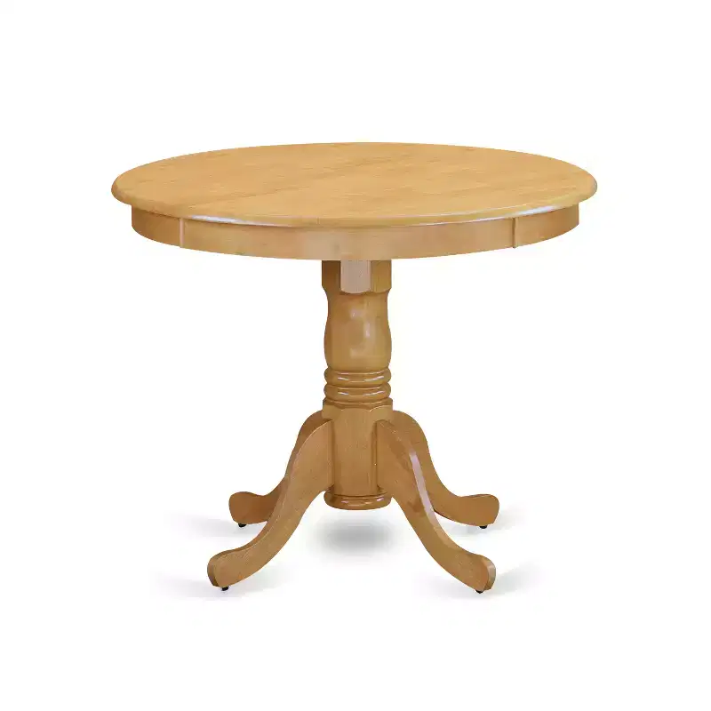 HomeStock 3-Piece Round Natural Oak Finish Solid Wood Top Dining Table with 2 Chairs