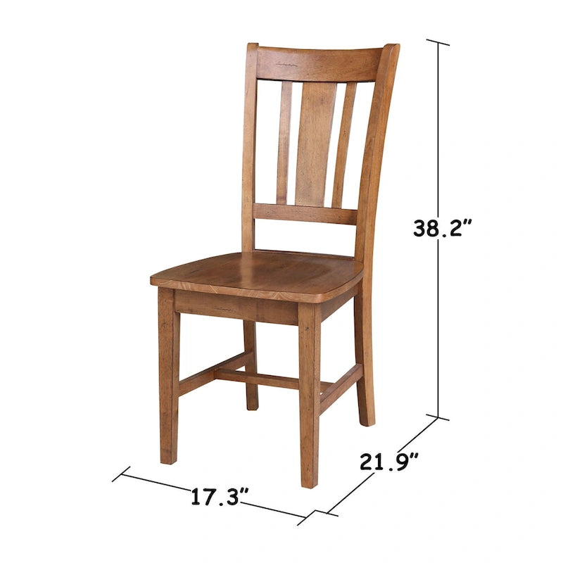 36 x 36 in. Solid Wood Dining Table with 4 Splatback Chairs - 5 Piece Set