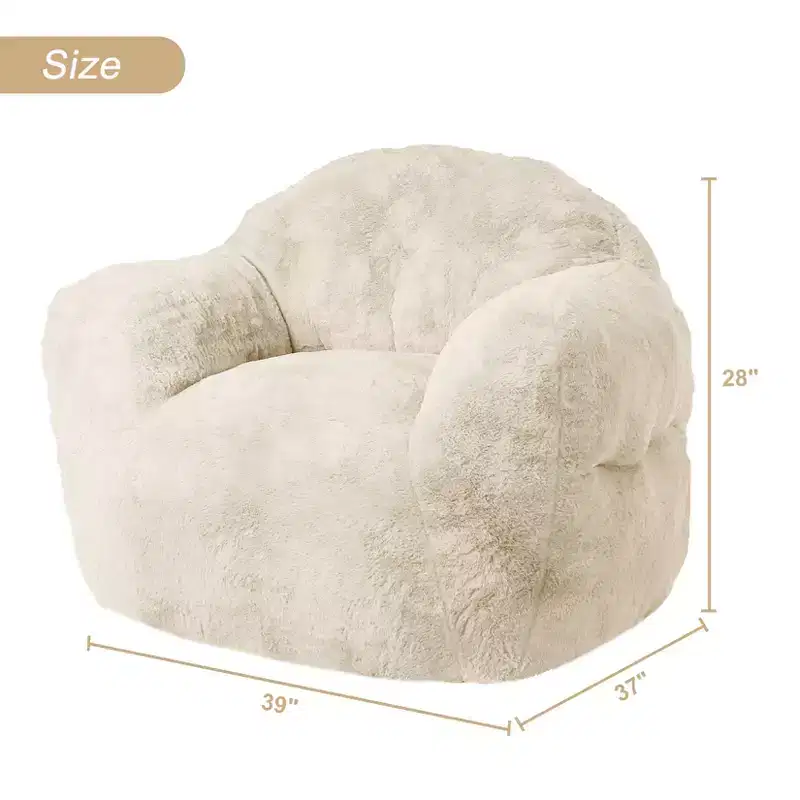 Extra Large Bean Bag Chair for Bedroom & Living Room, Beige