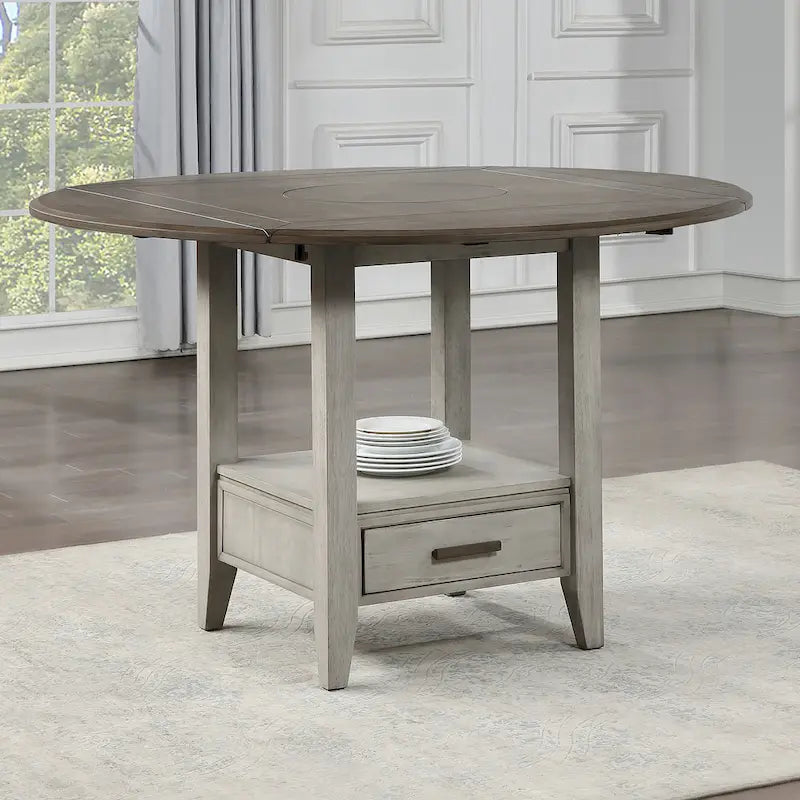 Two-tone Drop Leaf Counter Height Dining Table