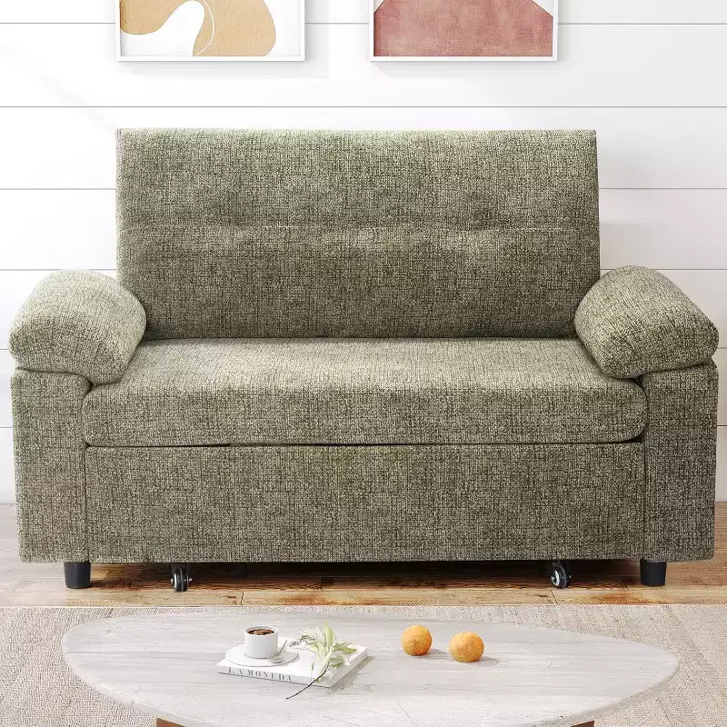 Dyonery hree-in-one convertible sofa bed, pull-out sofa with adjustable backrest, side pockets, apartment, tool-free assembly