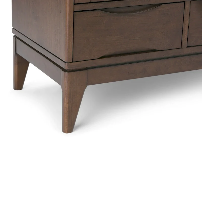 48-Inch Wide Mid-Century Modern Storage Cabinet with Sliding Doors and Drawers