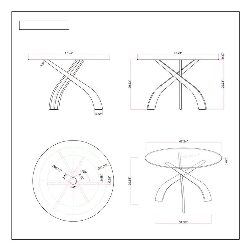 Somette Pogo Criss Cross Dining Set with Black Chairs