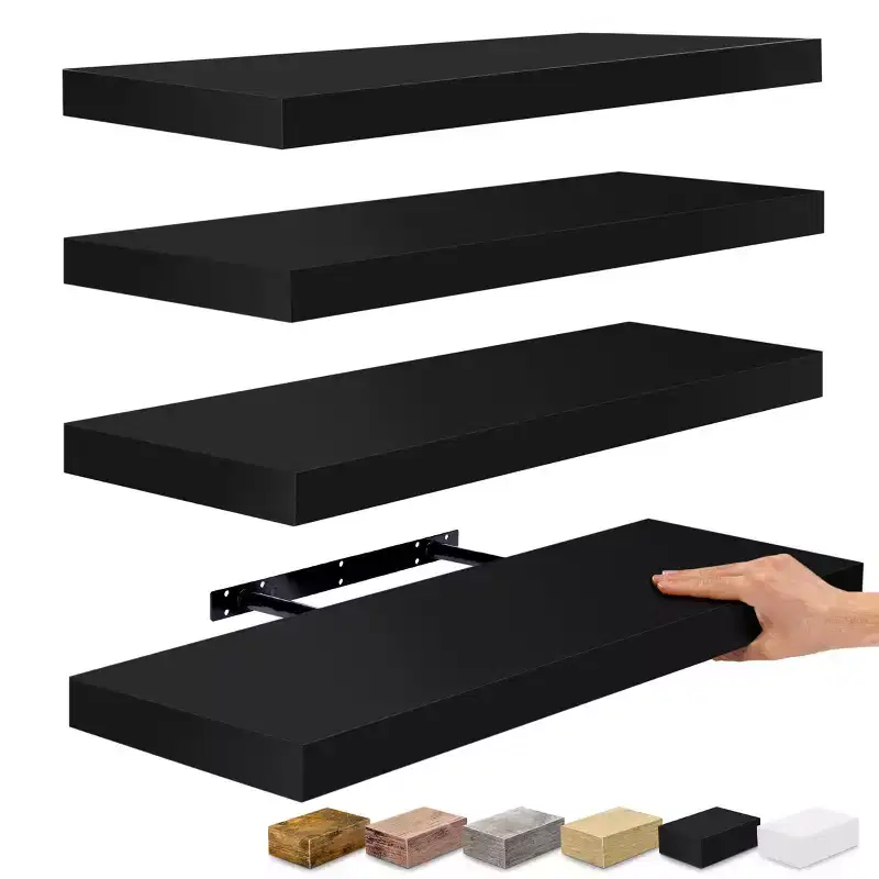 Sorbus 24 x 9 Inch 4 Pack Wall Mounted Floating Wood Shelves - for Bedroom, Kitchen, Living Room, Bathroom