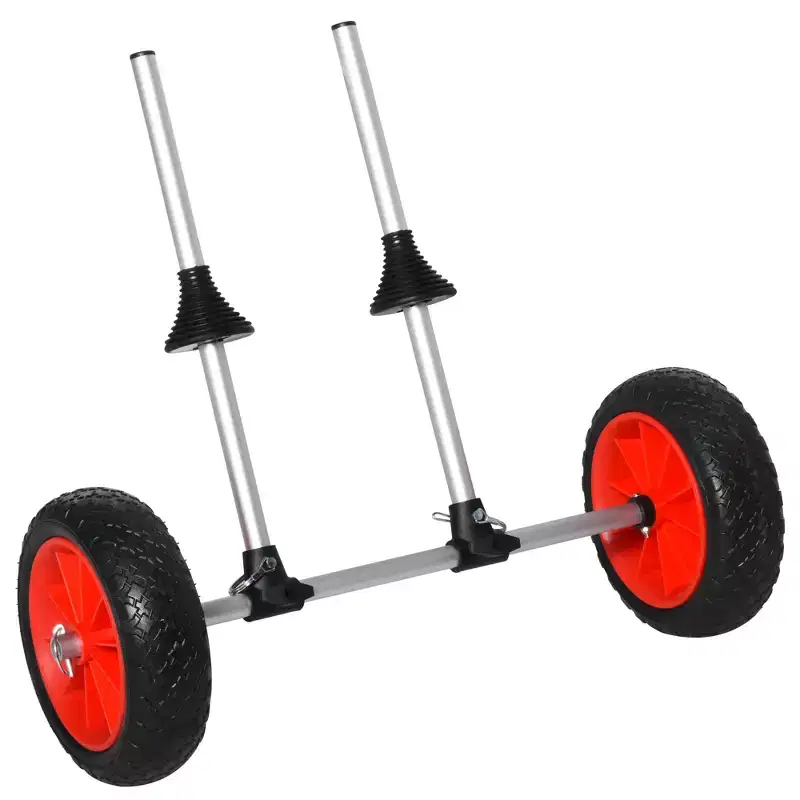 Kayak Cart Trolley Trailer with Strong Aluminum Frame, Adjustable Width Crossbar & Large Tires