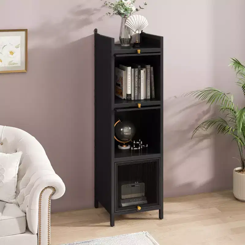GDFStudio Maurice 13.78'' Contemporary Tempered Glass Door Cabinet