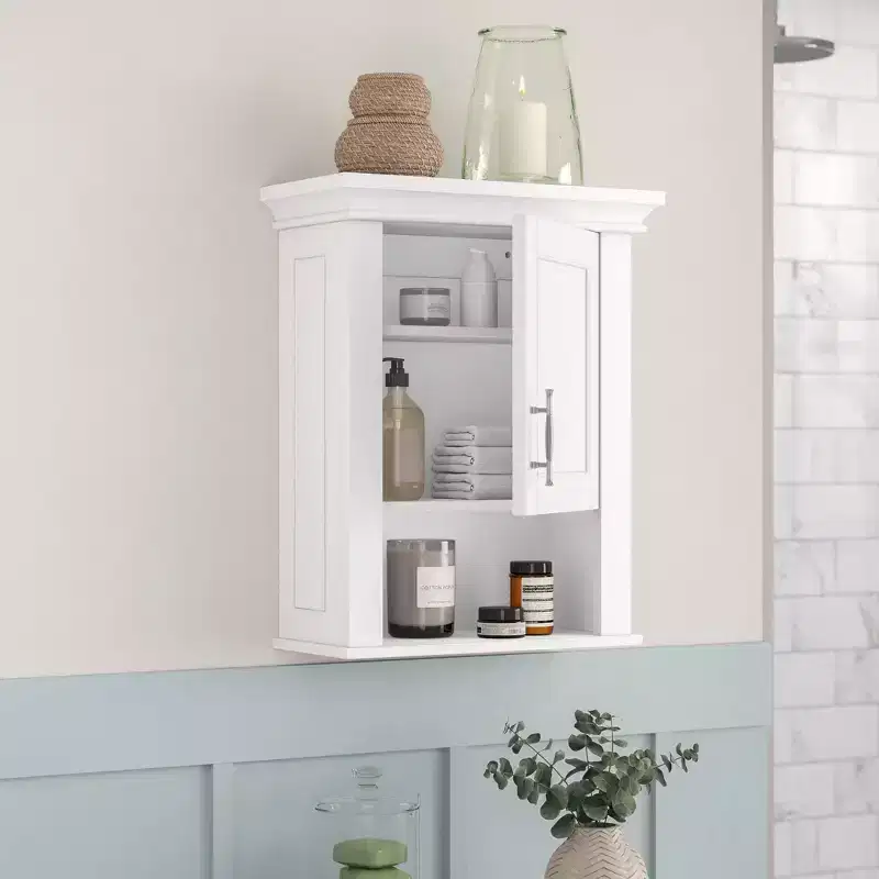 RiverRidge Home Somerset Single Door Bathroom and Laundry Wall Mount Storage Medicine Cabinet White