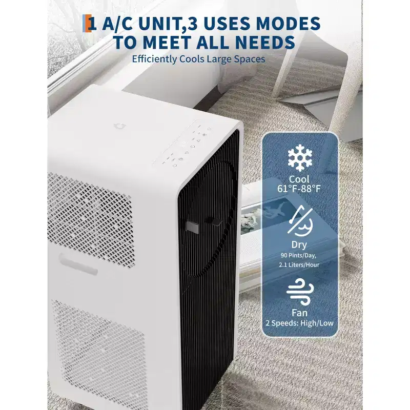 14,000 BTU Portable Air Conditioner with Remote Control