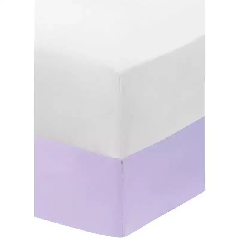 Everyday Kids 2-Pack Crib Sheets, Soft Microfiber, White & Lavender, Fits 28x52in Standard Mattress, Breathable & Machine Washable Baby Nursery Sheets