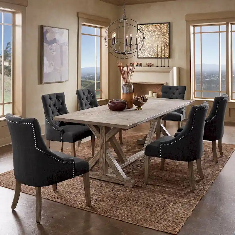 Paloma Antique Grey Reclaimed Wood Dining Set by iNSPIRE Q Artisan