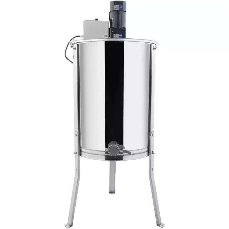 VINGLI Upgraded Electric 4 Frame Honey Extractor, Stainless Steel Honeycomb Spinner Drum with Adjustable Height Stands