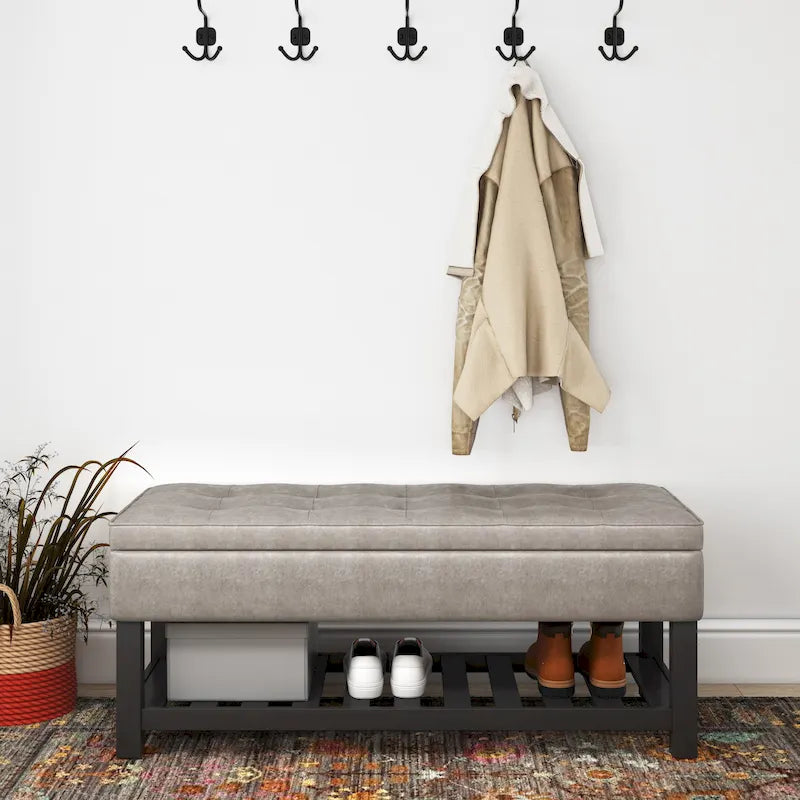 44 inch Wide Transitional Rectangle Ottoman Bench