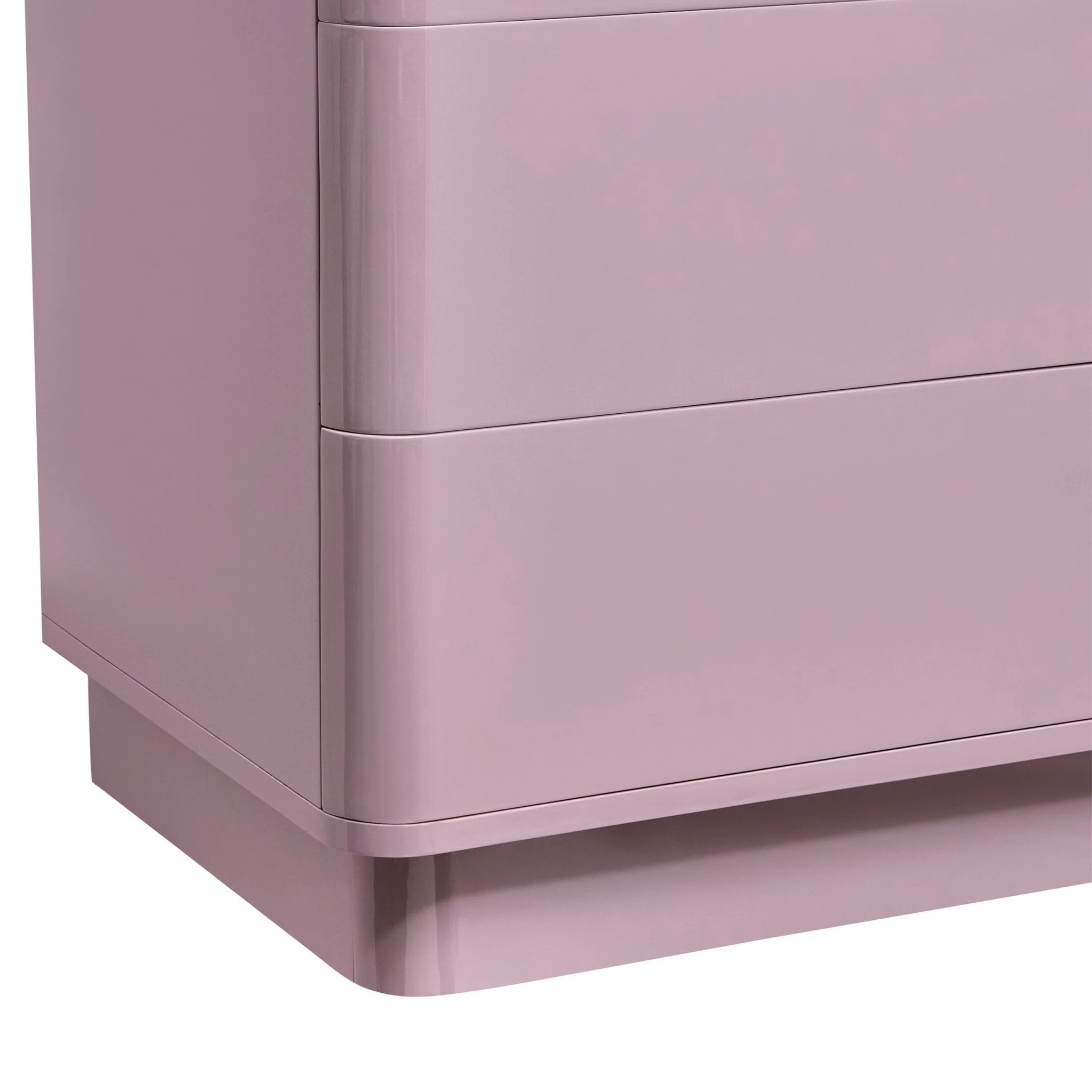 High Gloss 3 Drawer Chest - Violet Ice
