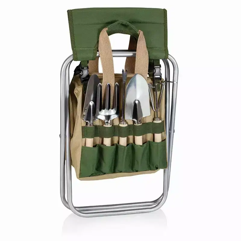 Disney 7pc Winnie the Pooh Folding Seat Gardening Tool Set Green