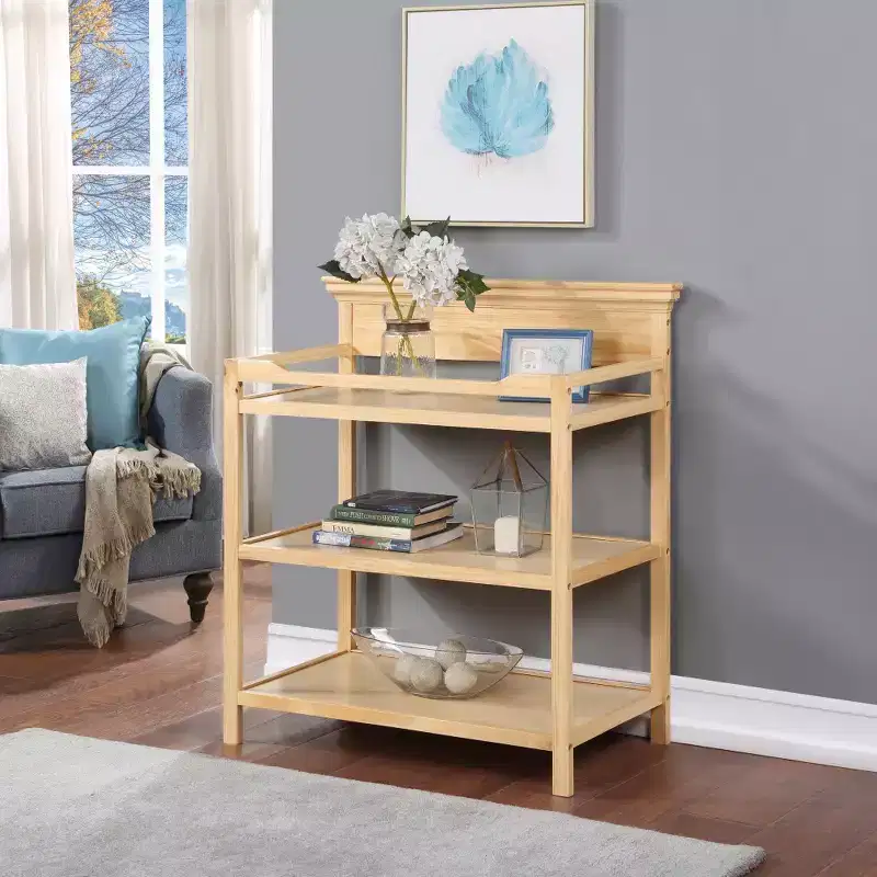 Universal Changing Table, Transitional Design with Non-Toxic Finish & Open Shelves