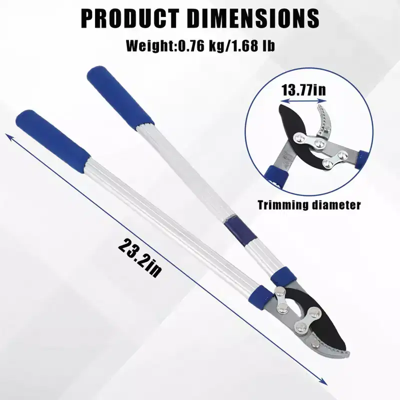 Heavy Duty Bypass Loppers23 SK-5 Steel Blade & Aluminum Handle, Professional Branch Cutter