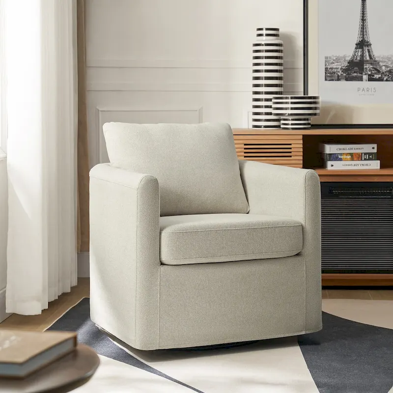 Erkenbald Modern 360-Degree Swivel Chair with Removable Slipcover by HULALA HOME