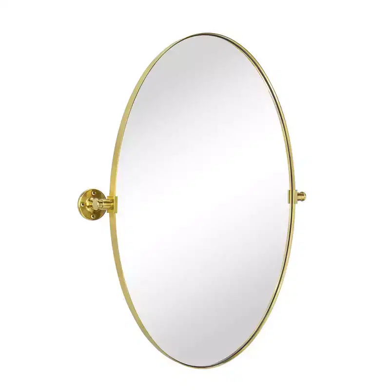 TEHOME Aura Pivoting Oval Metal Framed Wall Mounted Bathroom Vanity Mirror