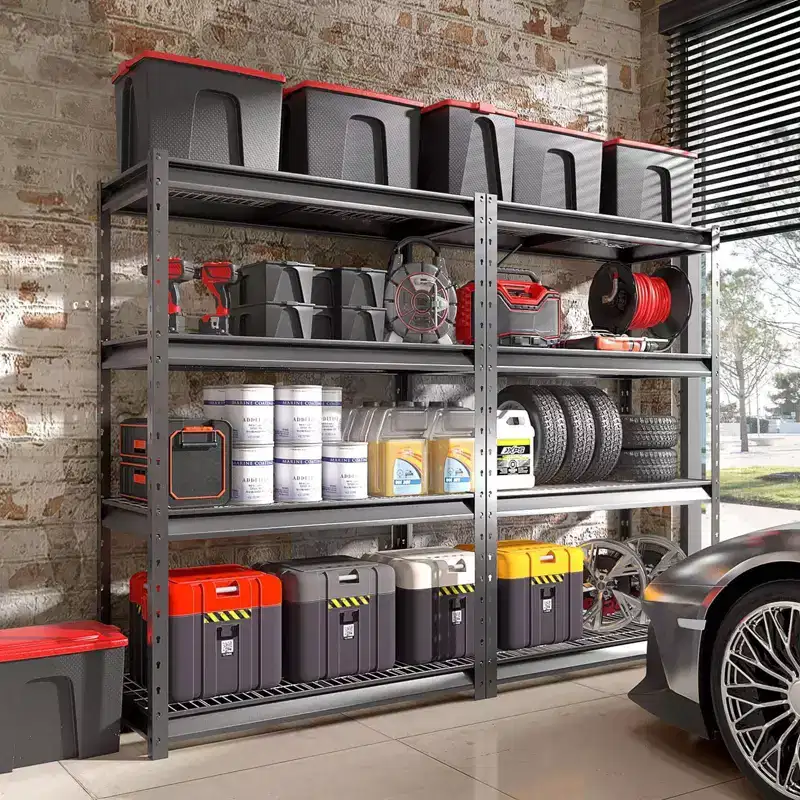 Shelving 4-Tier 48"x24"x72" Heavy Duty Garage Shelving Unit Load 12000lbs Hammertone