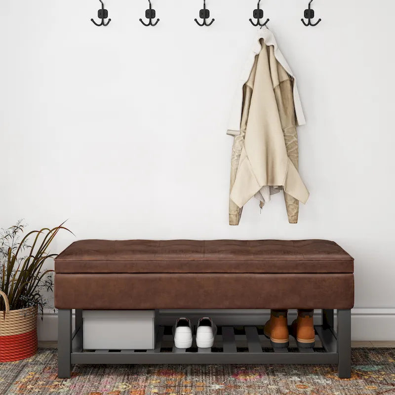 44 inch Wide Transitional Rectangle Ottoman Bench
