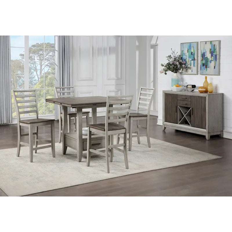 Two-tone Drop Leaf Counter Height Dining Table