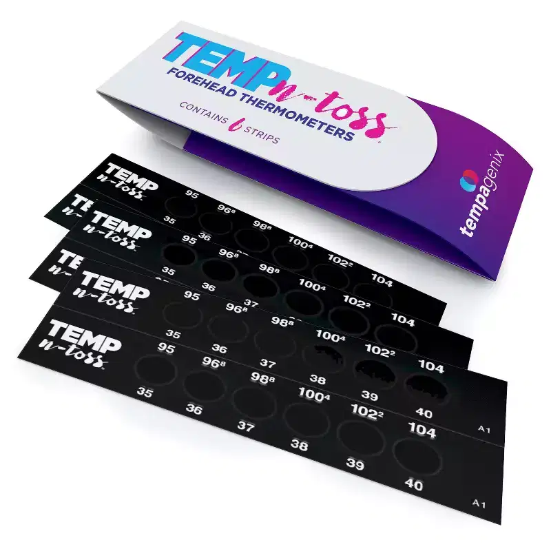 Tempagenix Temp-N-Toss Disposable Forehead Thermometer Strips - 6ct: Manual, Paper, 5.75 Height, 0.1 Weight