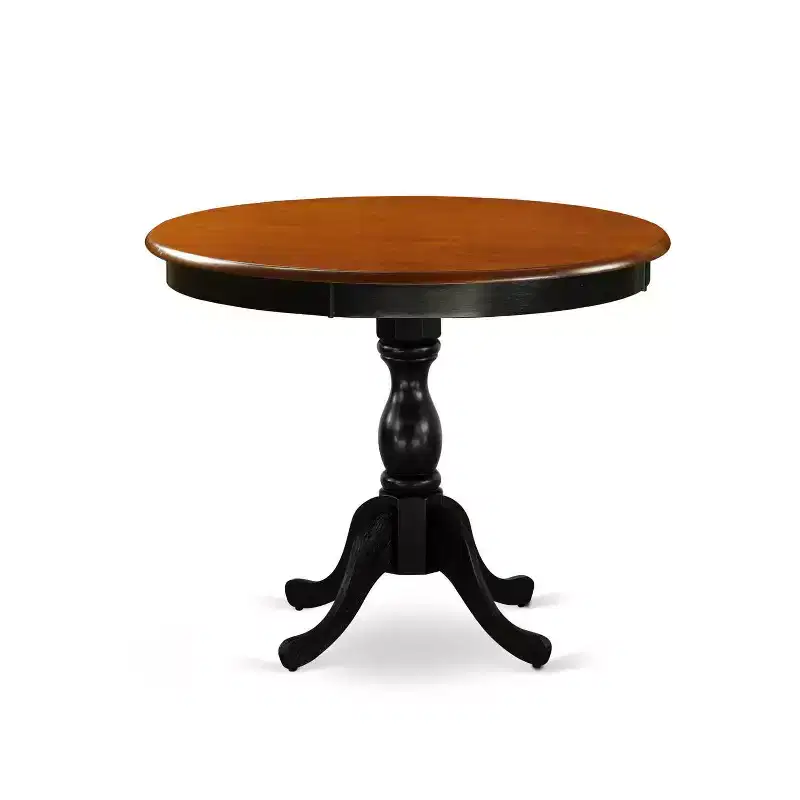 3-Piece Black and Cherry Finish Solid Wood Top - Dining Room Set - Seats 4