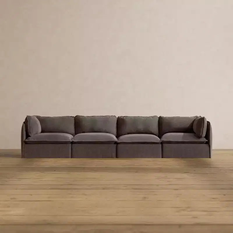 Modular Washable 4-Seater Sofa — Memory Foam Seat, Contour Pillow, Pet-Friendly