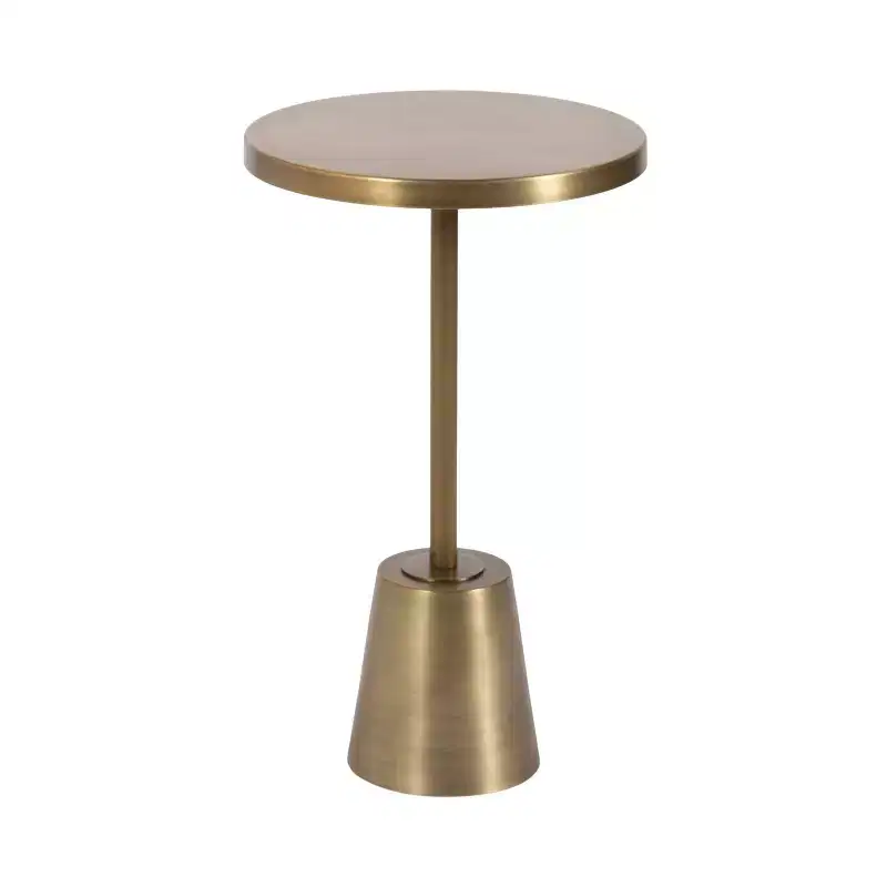 Round Metal Side Table, Gold, 14x14x24