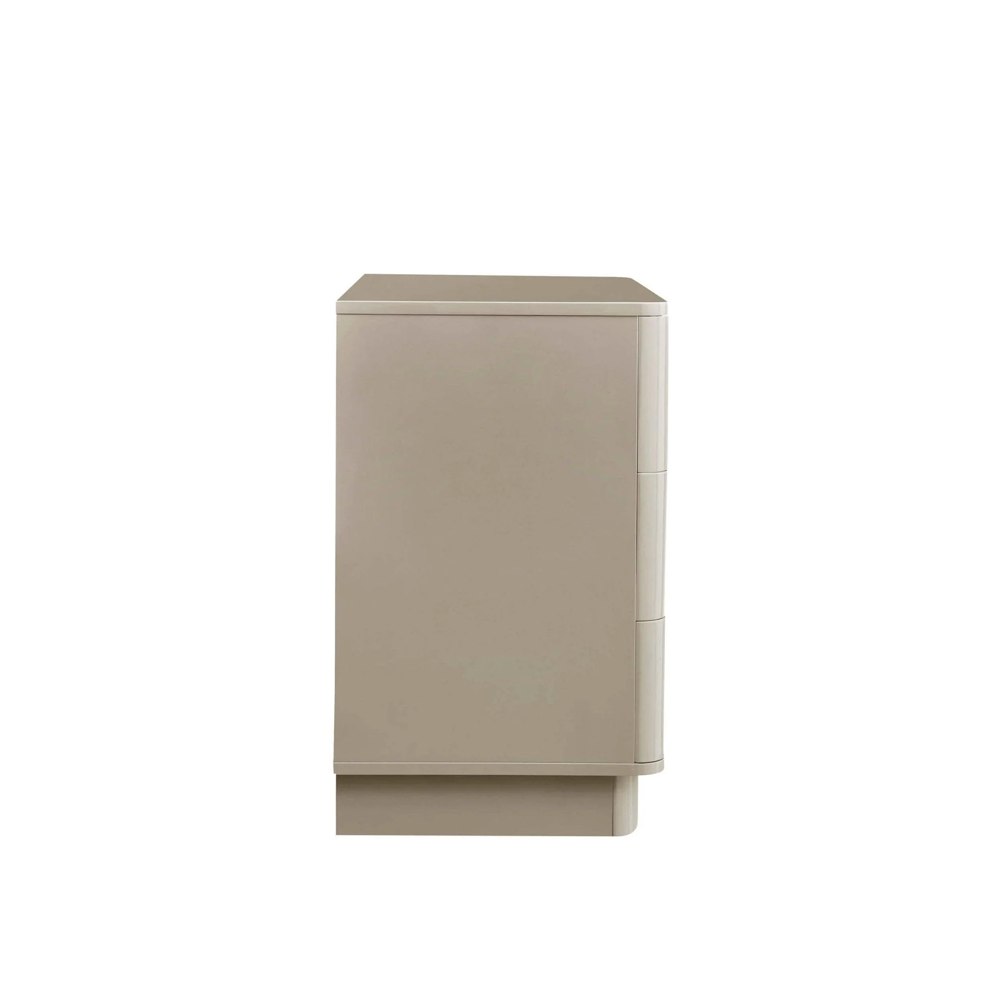 High Gloss 3 Drawer Chest - Taupe