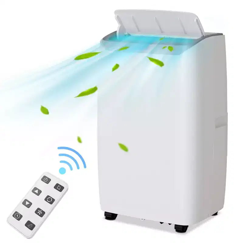 14,000 BTU Portable Air Conditioner with Built-In Dehumidifier - Portable AC Unit for Rooms Up to 750 Sq Ft, Remote Control, Window Mount Exhaust Kit