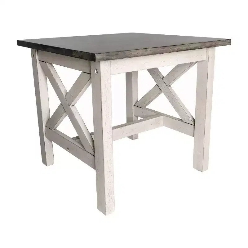 Emma and Oliver Solid Wood Farmhouse Style End Table