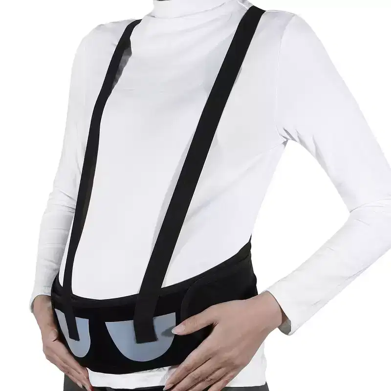 Unique Bargains Maternity Belt Abdomen Back Support Pregnancy Band with Shoulder Strap Beige 1PC