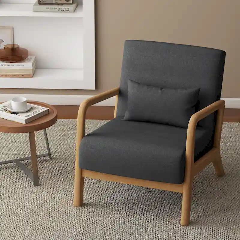 Upholstered Arm Chair with Cution Modern Side Accent Chairs - 25.8W x 28.7H x 32.3D