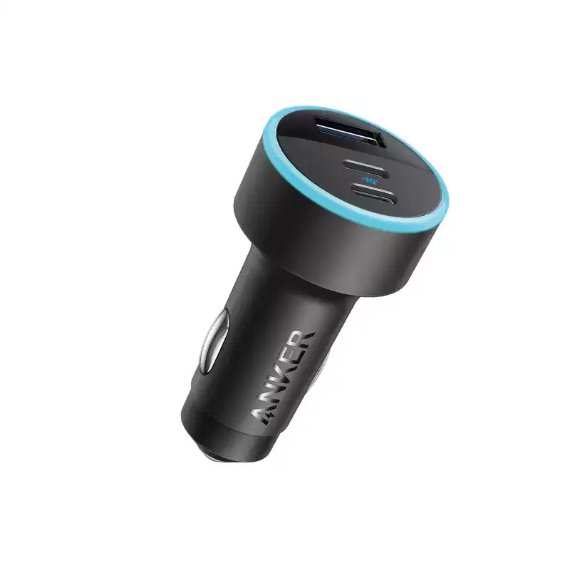 Anker 3-Port 67W Car Charger - Black: USB & USB-C Quick Charge Adapter, 20V Output, 3A, Cigarette Lighter Compatible