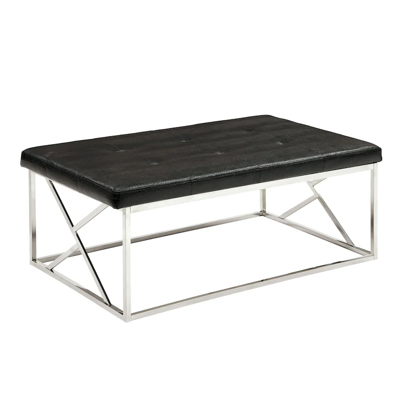 Modern Faux Leather Tufted Accent Bench