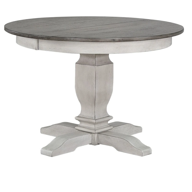 The Gray Barn Avalon 7-piece Dining Set in Stormy White and Ash with Ladderback Chairs