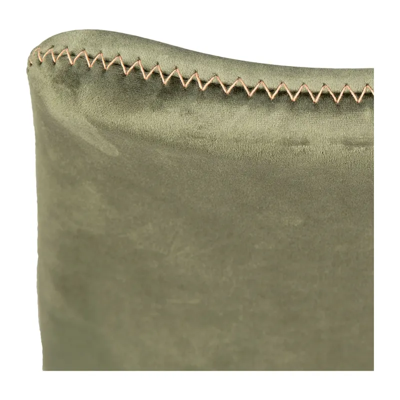 Hazel Velvet Upholstered Dining Side Chair Black Peg Legs, Olive Green